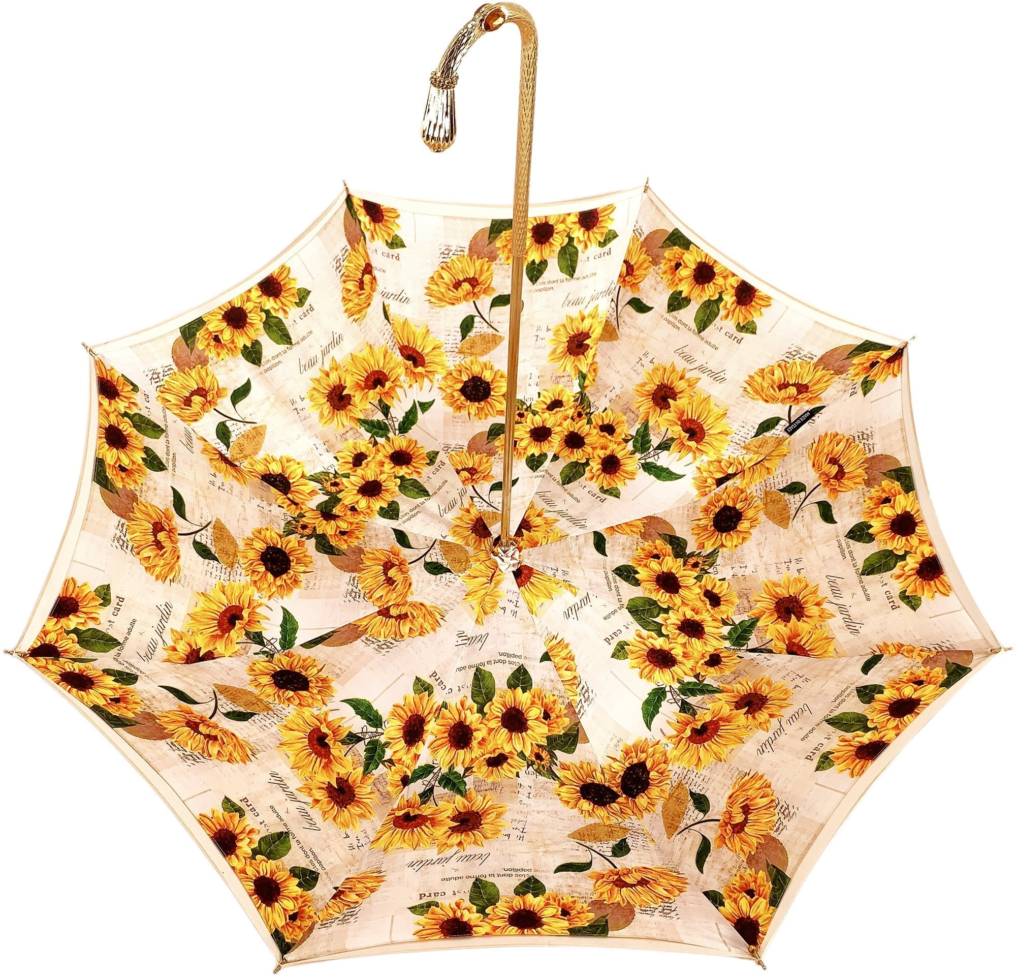 Double Canopy Umbrella – Sunflower Umbrella with 24K Gold Handle & UV Protection