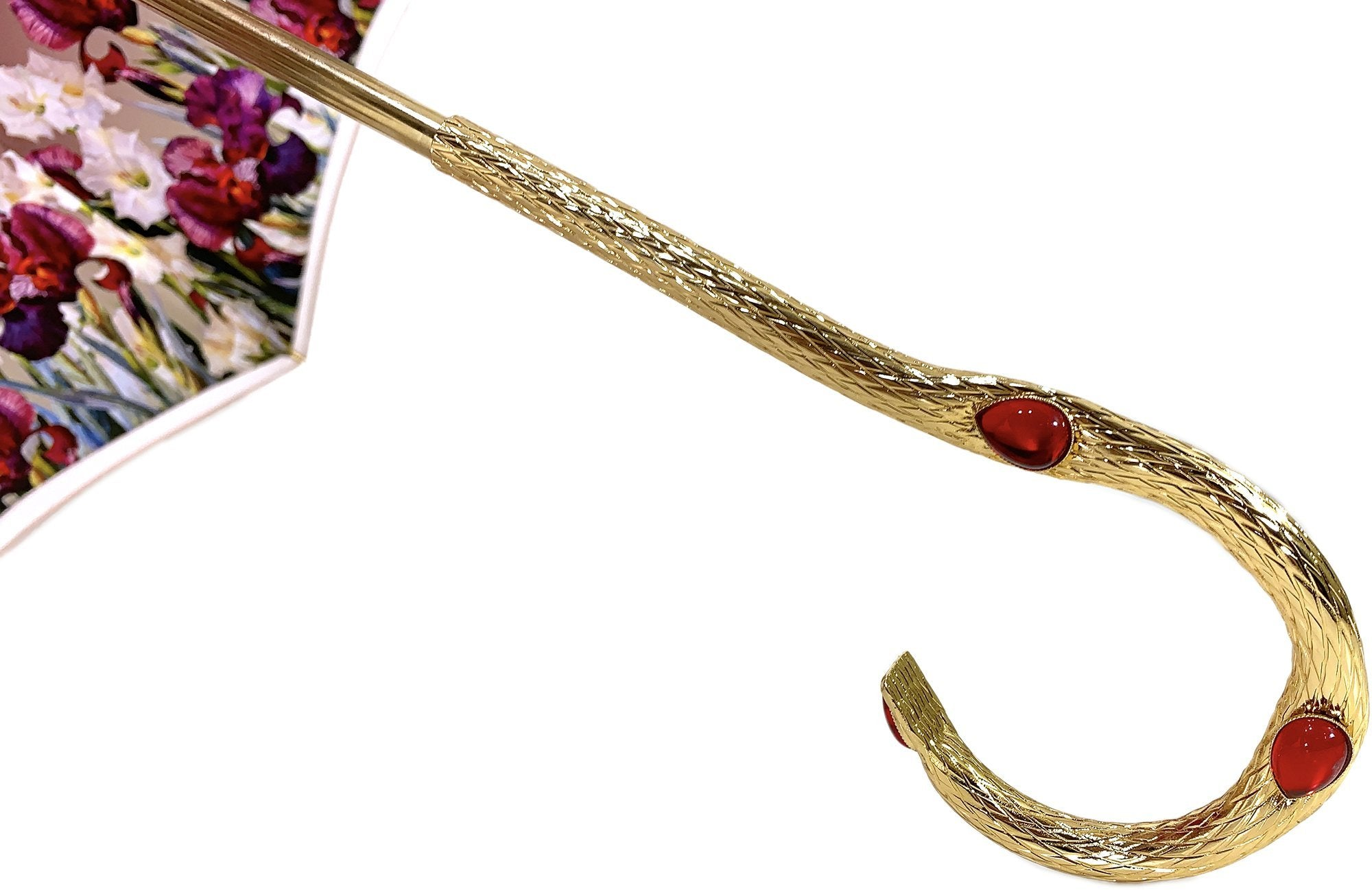 Luxury Poppies Umbrella – Handmade Italian Double Canopy With Gold Plated Handle