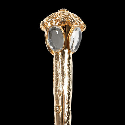 Elegant ecru handmade Italian rain umbrella by Pasotti with double cloth canopy and luxurious handle.