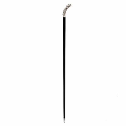 artistic walking cane with skull symbolism