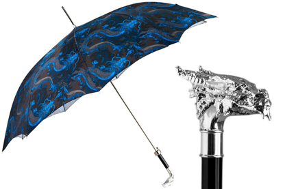Luxury Dragon Umbrella for men by Ilmarchesato, modern design, automatic, wind-resistant, with intricate dragon pattern.