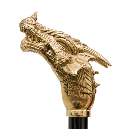 Automatic Pasotti luxury golden dragon umbrella with a polyester canopy, showcasing modern Italian design for men.