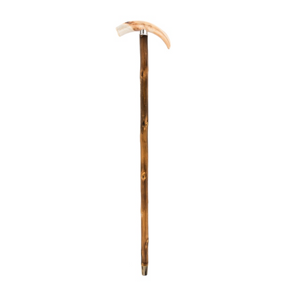 Luxury Walking Cane – Handmade Congo Wood Shaft with Warthog Horn Handle & Rubber Tip