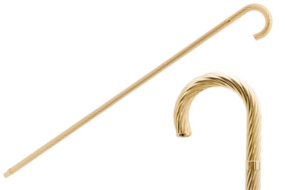 Luxury Brass Walking Cane – Handmade Italian Jeweled Handle with Durable Shaft