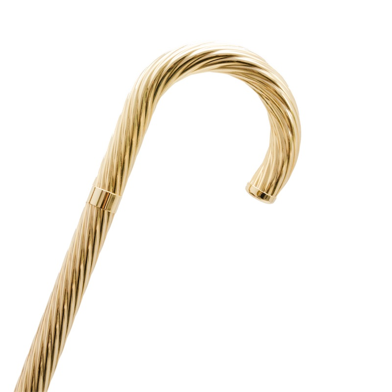 Luxury Brass Walking Cane – Handmade Italian Jeweled Handle with Durable Shaft