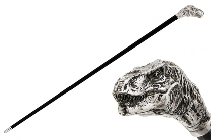 Luxury Walking Cane – Handmade Italian T-Rex Cane Gift with Brass Handle