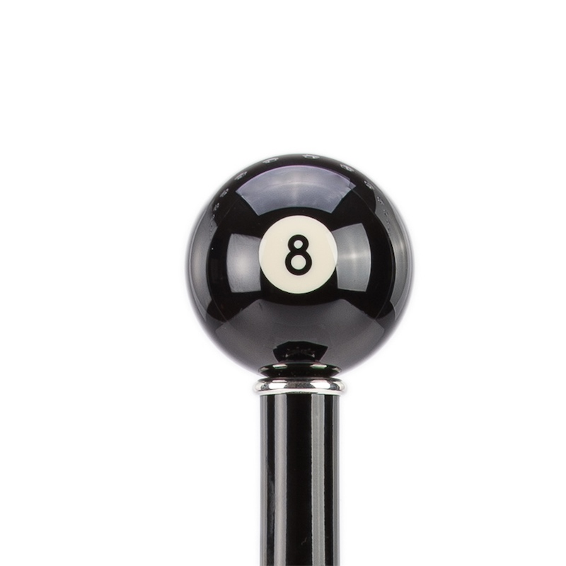 Luxury Walking Cane – Handmade 8-Ball Resin Handle Designer Billiard Cane