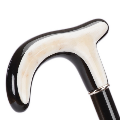 Pasotti luxury classic walking cane with a water buffalo horn handle, featuring elegant craftsmanship and a sleek design.
