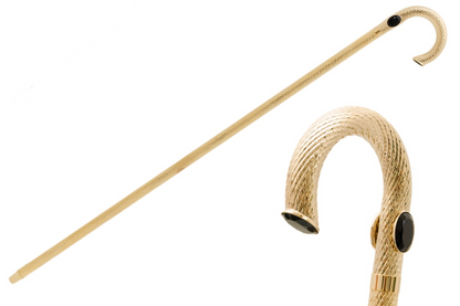 Precious Brass Walking Cane – Handmade Italian Luxury Stick with Jeweled Handle