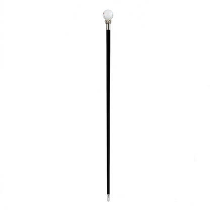 Luxury Walking Cane – Handmade Italian Cane with Crystal Ball Handle & Polished Wood Shaft