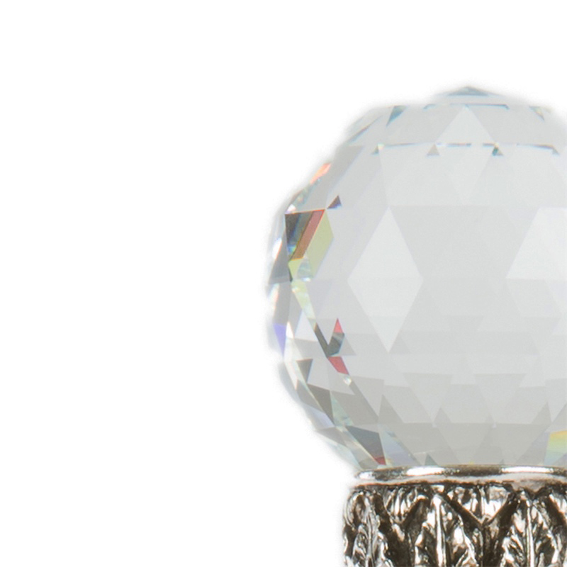 Luxury Walking Cane – Handmade Italian Cane with Crystal Ball Handle & Polished Wood Shaft