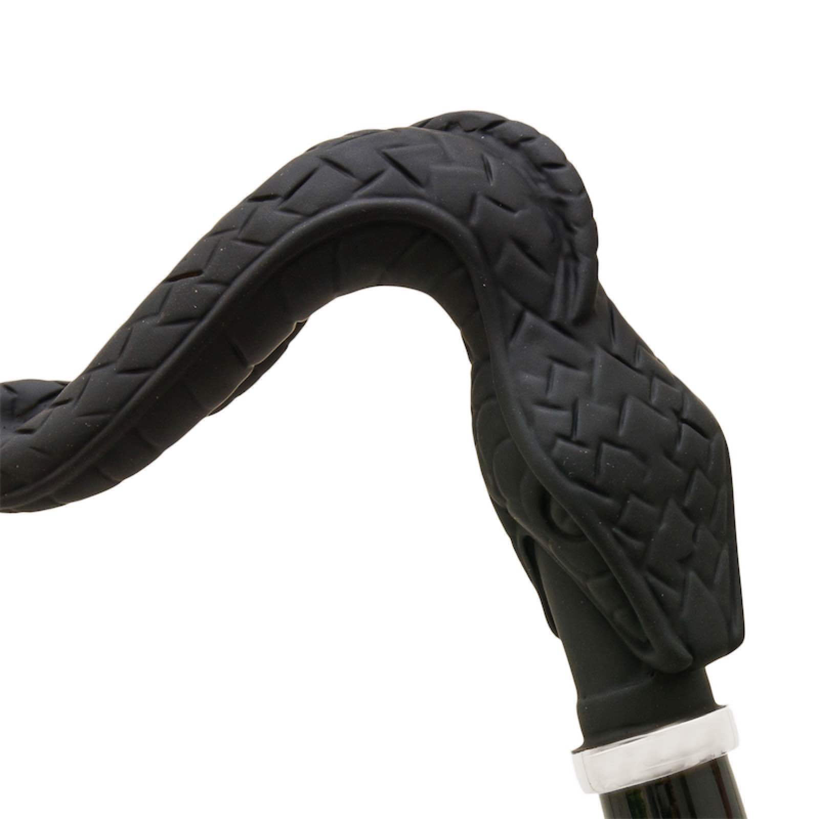Luxury Walking Cane – Handmade Snake Head Cane with Rubberized Metal Handle