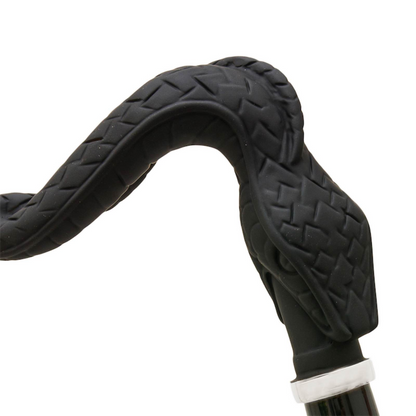 Luxury Walking Cane – Handmade Snake Head Cane with Rubberized Metal Handle