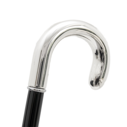 Silver Dandy Cane – Luxury Handmade Walking Stick With Polished Wood Shaft