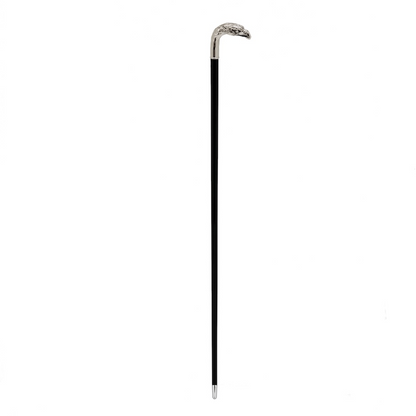 Luxury Walking Cane - Handmade Silver Eagle Cane with Brass Tip & Metal Handle