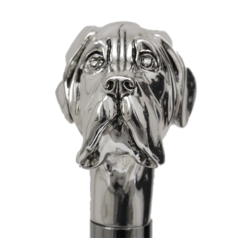 Luxury Walking Cane - Handmade Silver Plated Handle Labrador Dog Head Cane