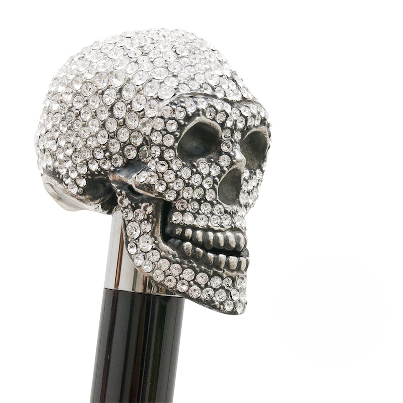 Swarovski Skull Cane – Luxury Handmade Italian Walking Cane with Crystal Handle