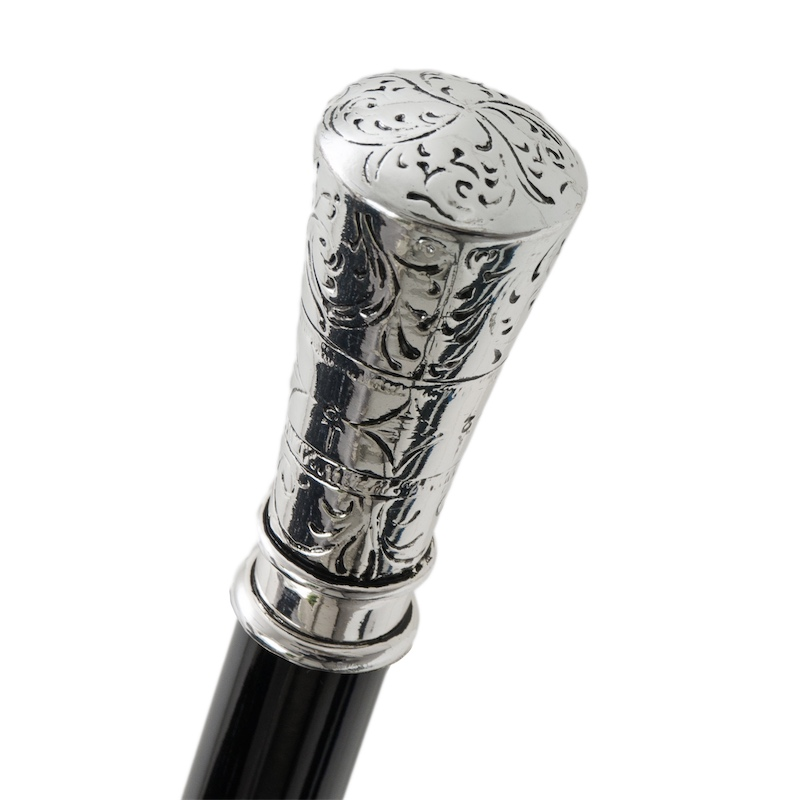 Luxury Walking Cane – Classic Handmade Italian Cane with Silver Plated Handle