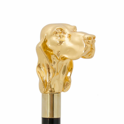 Luxury Walking Cane – Handmade Italian Designer Stick with Dog Head Handle