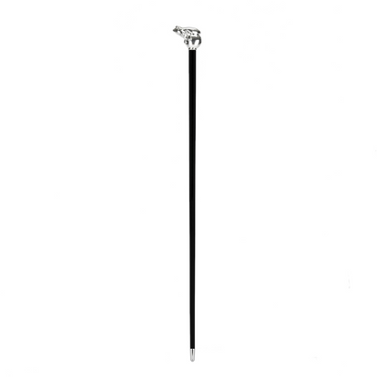 Silver Frog Walking Cane - Handmade Luxury Cane with Polished Wood Shaft & Silver-Plated Handle