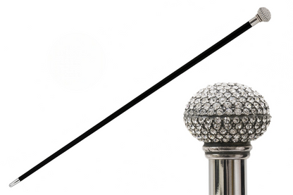 Luxury Walking Stick – Handmade Italian Designer Cane with Swarovski Crystals