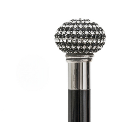 Luxury Walking Cane – Handmade Italian Swarovski Crystal Cane With Polished Wood Shaft