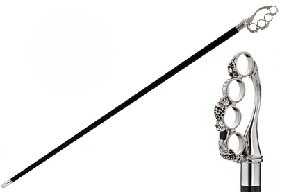 Brass Knuckle Walking Cane – Handmade Italian Designer Cane with Swarovski Crystals
