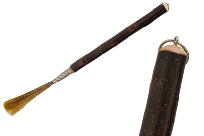 Chestnut Wood Shoehorn – Handcrafted Italian Long-Handled Wooden Shoe Horn