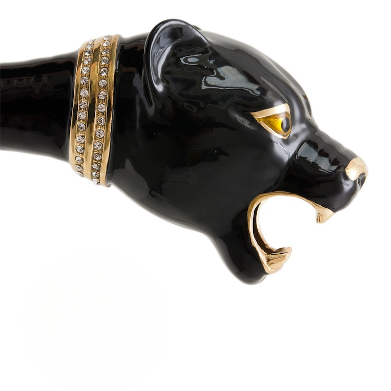 Black Panther Shoehorn – Handmade Italian Long Handled Shoe Horn With Enameled Brass Handle