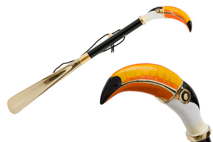 Toucan Shoehorn – Handmade Italian Shoe Horn With Enameled Brass Handle
