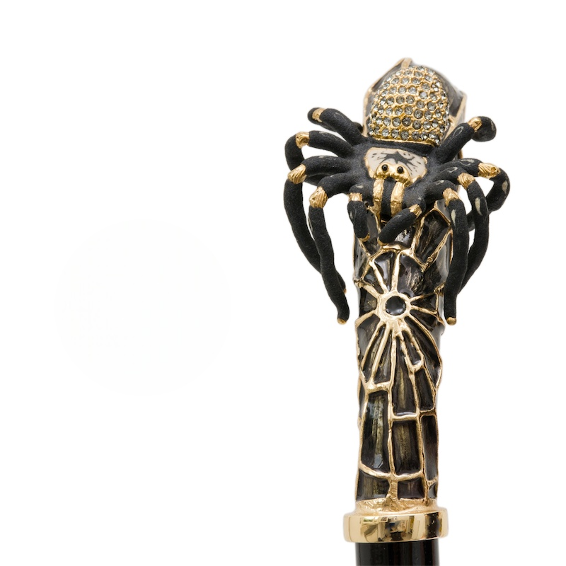 Luxury Shoehorn – Handmade Italian Swarovski Crystal Spider Handle | Elegant Wood Shaft