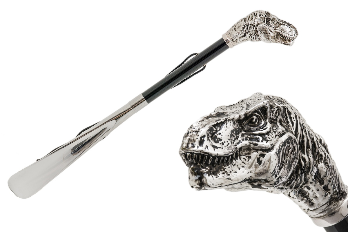 T-Rex Handle Shoehorn – Handcrafted Long Handled Wood Shaft Accessory