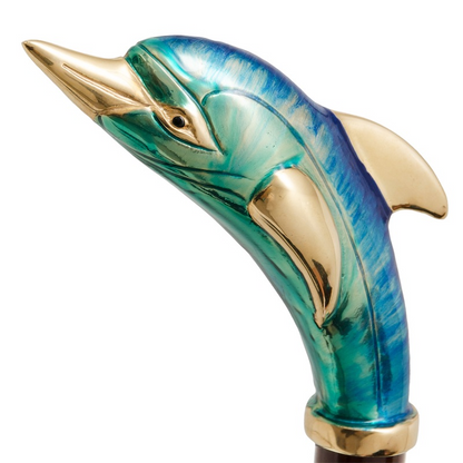 Enameled Handle Shoehorn – Luxury Italian Dolphin Handle Shoehorn with Wood Shaft