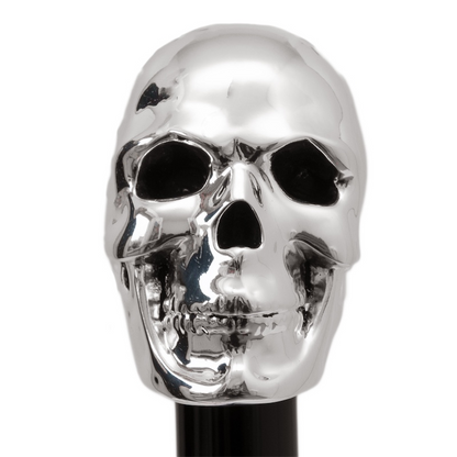 Silver Skull Shoehorn – Handcrafted Italian Long Handled Resin Handle Tool