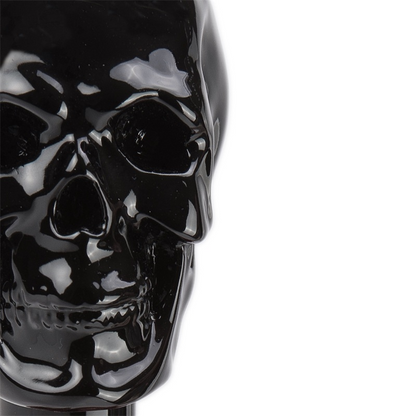 Black Skull Shoehorn – Handmade Luxury Long Handled Shoe Horn With Wood Shaft