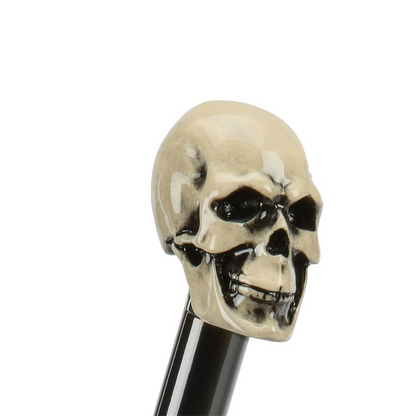 Bone Skull Shoehorn – Handmade Italian Wood Shaft With Enameled Resin Handle