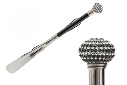 Handmade Italian Shoehorn | Artisan Crafted Long Handled Shoe Horn with Crystals