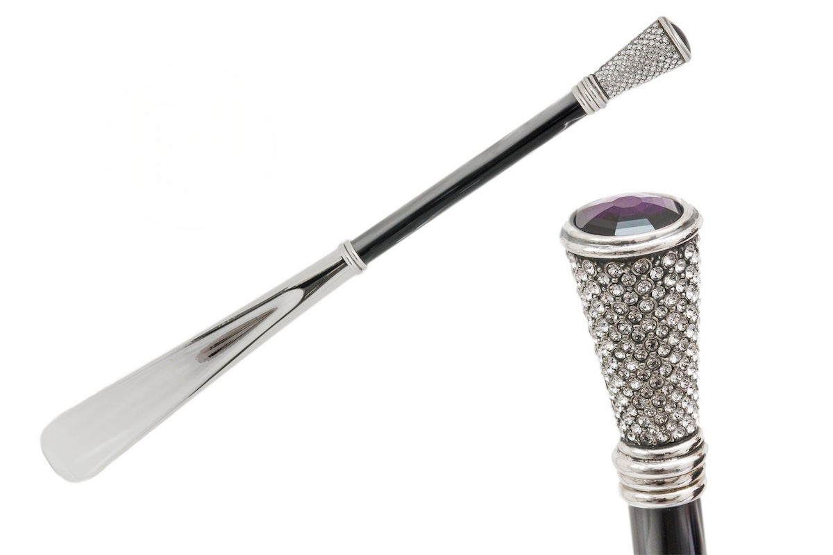 Swarovski Crystals Shoehorn – Handcrafted Italian Luxury Shoe Horn with Gift Box