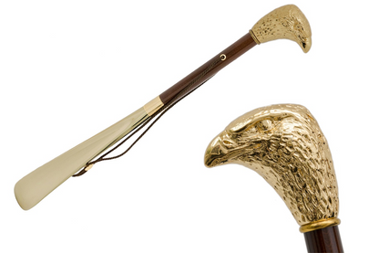 Luxury Shoehorn – Handmade Gold Eagle Handle | Italian Long Handled Design