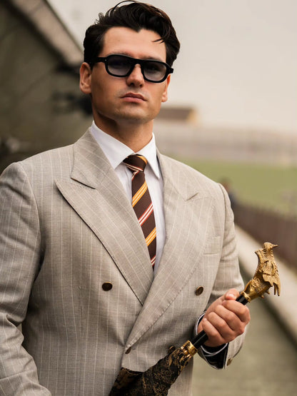 Luxury Pasotti golden dragon umbrella with modern Italian design for men, showcasing elegant patterns and craftsmanship.