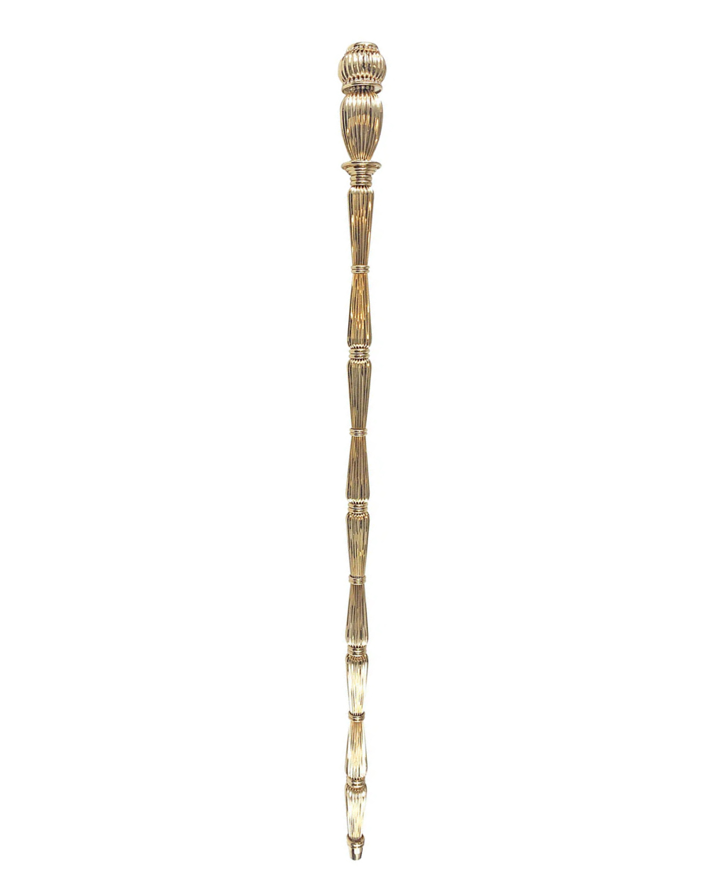 Elegant handmade luxury gold walking cane for men by Ilmarchesato, featuring an intricate designer handle and polished finish.