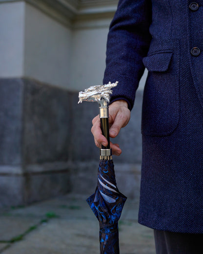 Luxury Ilmarchesato dragon design handmade men's umbrella with modern style and Italian craftsmanship.