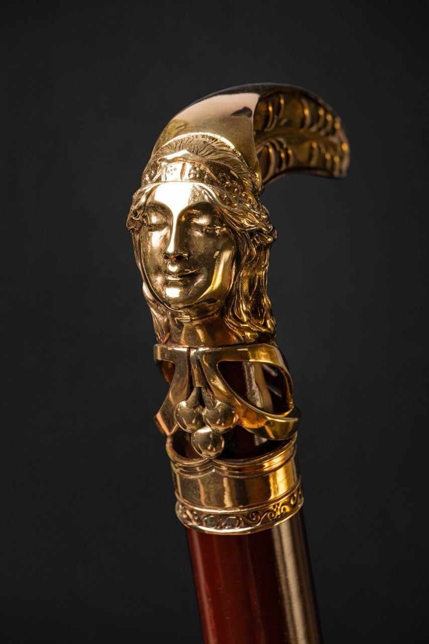 Handmade Art Nouveau Nature’s Queen walking cane by ARTWalkingSticks with intricate floral design and elegant craftsmanship.