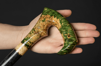 handmade walking cane with burl handle