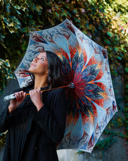 Exclusive Rabbit Umbrella – Elegant Gradient Grey Luxury Design