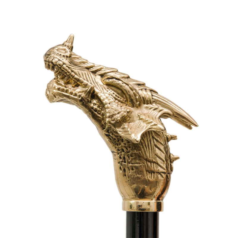 luxury brass dragon handle cane for men