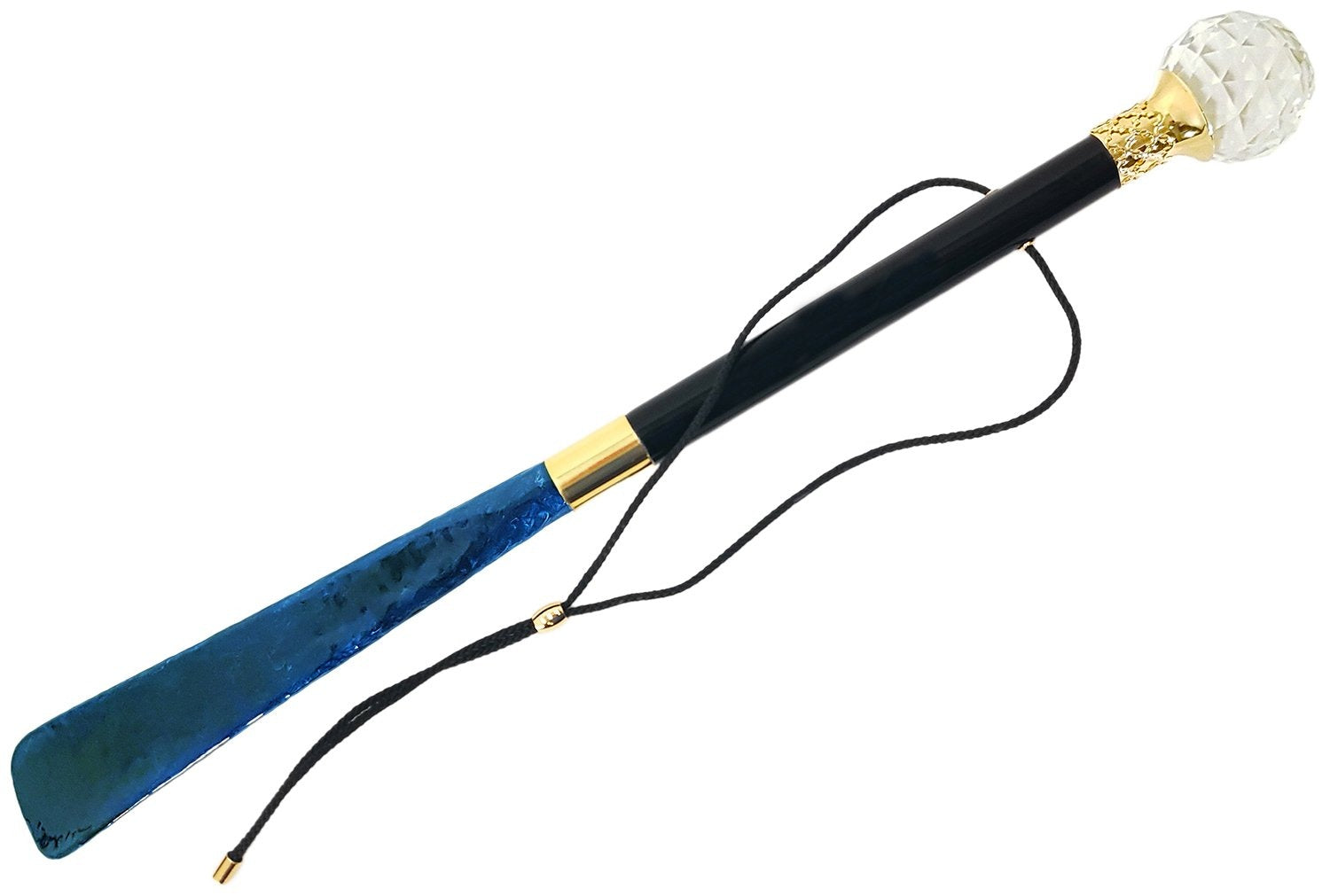 Italian Shoehorn – Handcrafted Long Handled Shoe Horn with Swarovski Crystal Accent