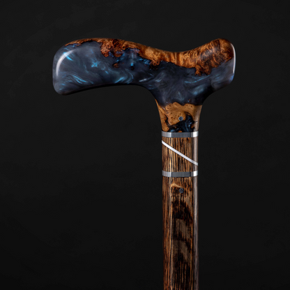 luxury wood and resin walking cane