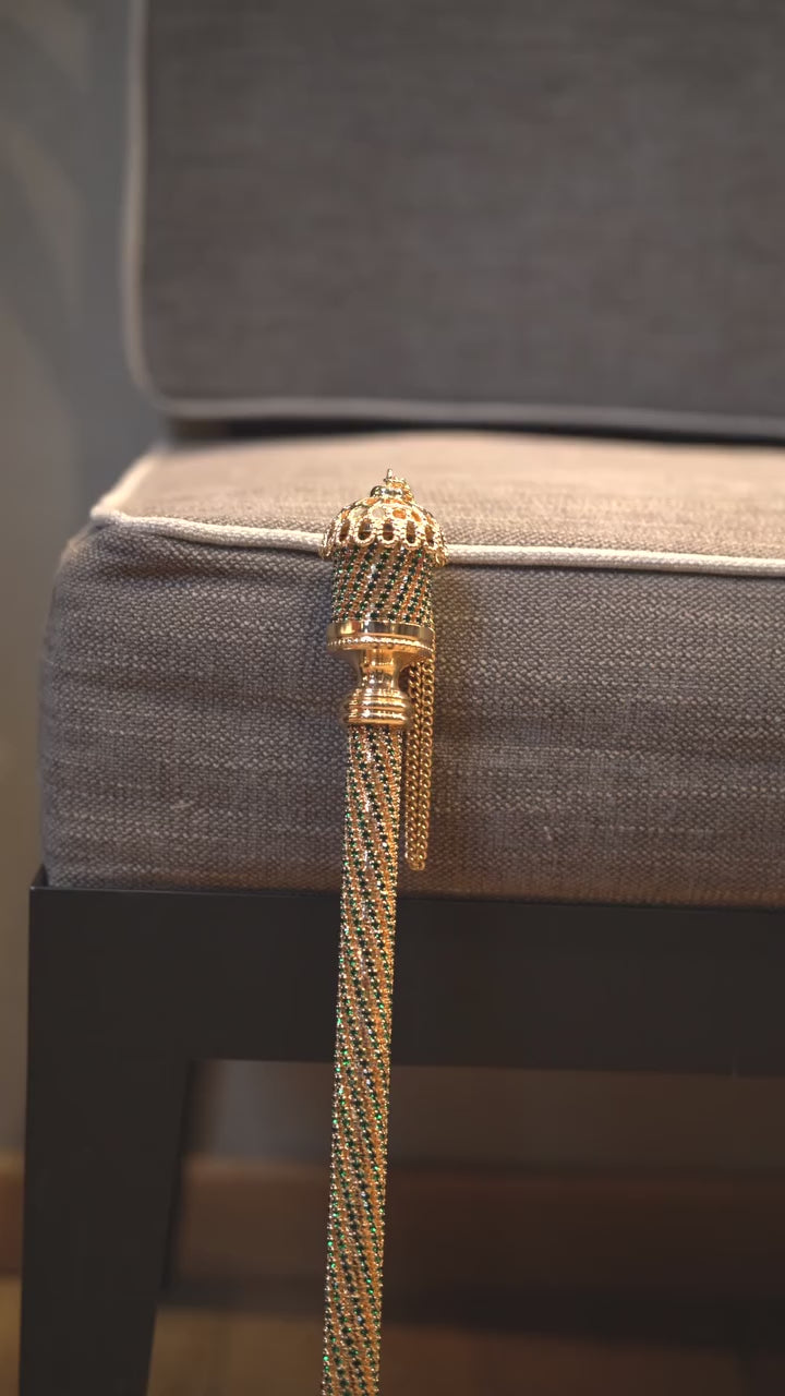 Gold Plated Shoehorn – Long Handled Luxury Shoe Accessory Tool with Swarovski Crystal Handle