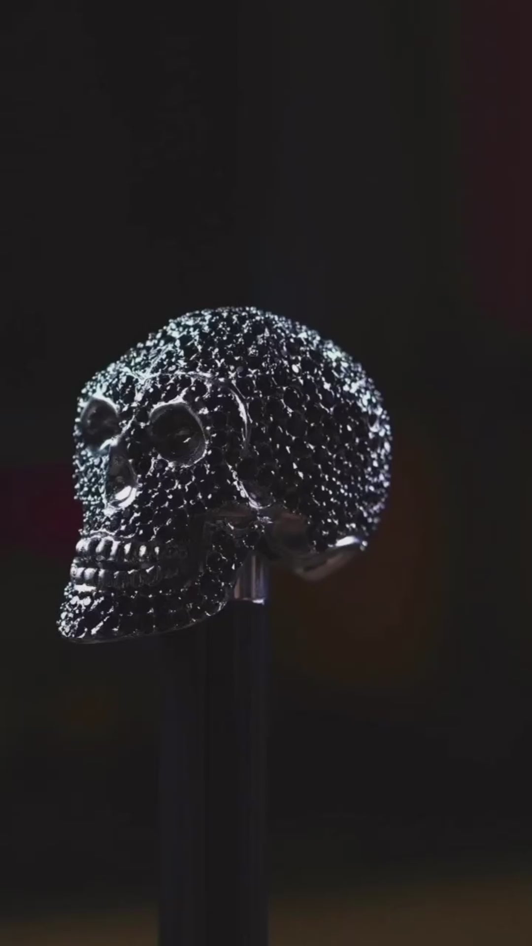 Black Skull Handle with Swarovski Crystals
